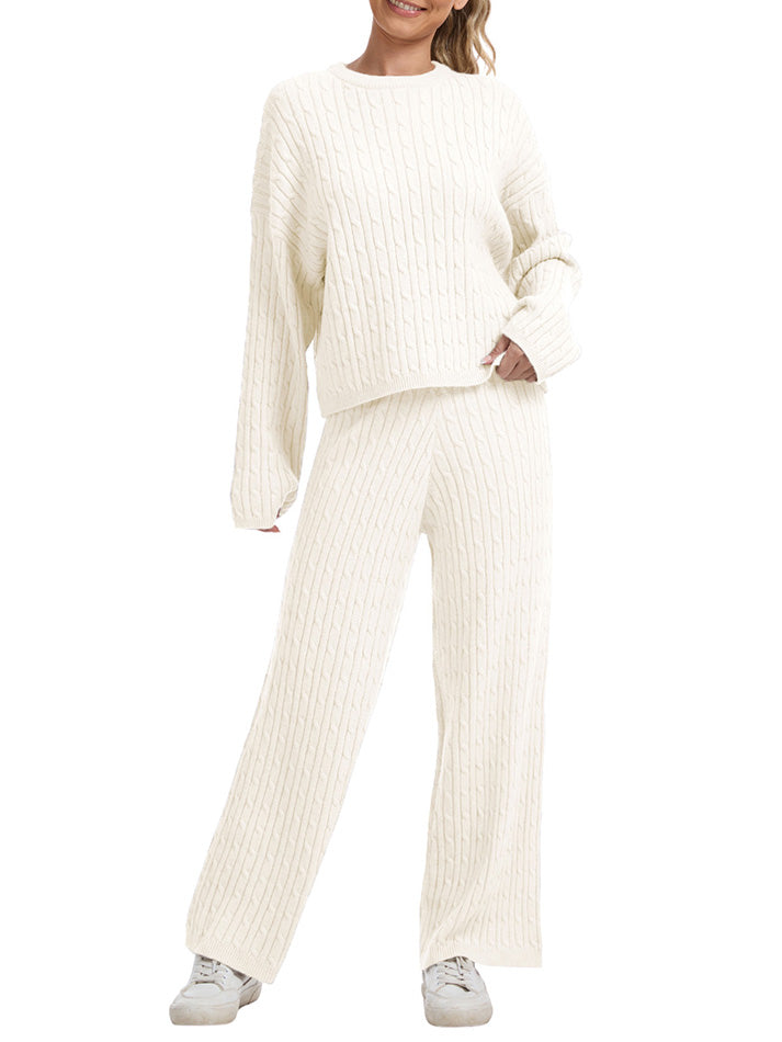 Cable Knit Sweater Lounge Set AnotherChill