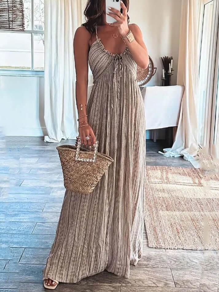 Backless U-Neck Halter Strap Long Dress AnotherChill Backless U-Neck Halter Strap Long Dress AnotherChill