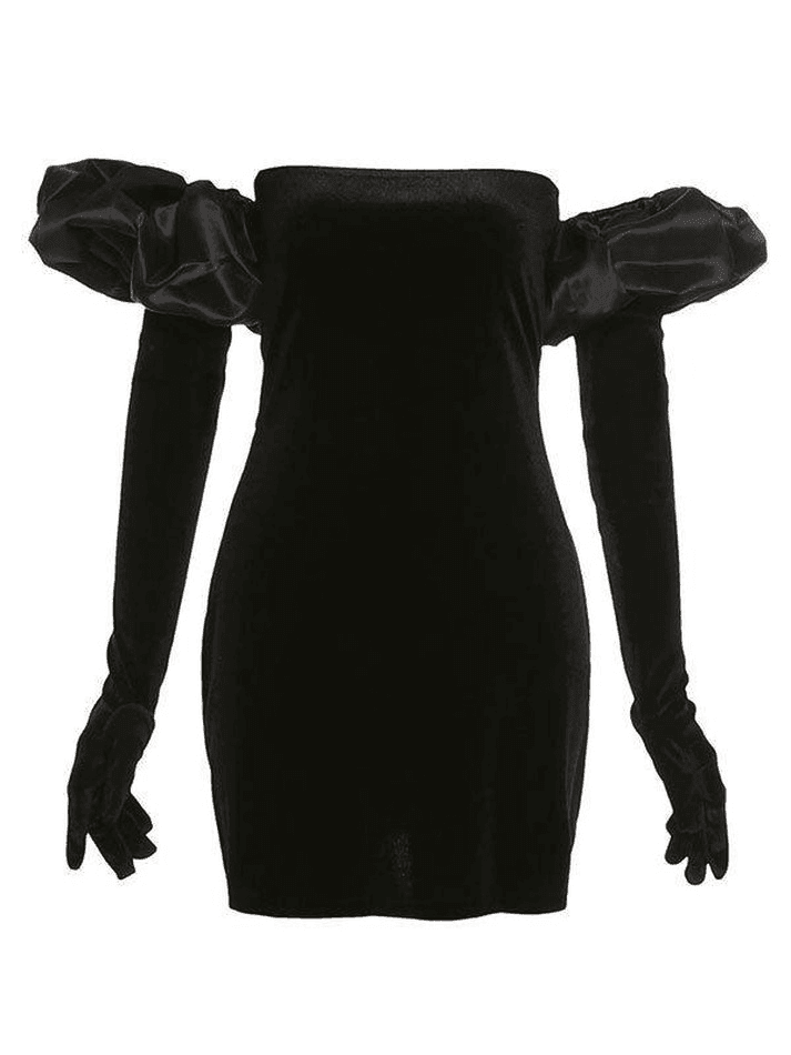 Gloves Puff Sleeve Detail Party Mini Dress – AnotherChill