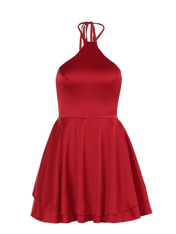 Slim Fit Satin Tie A-Line Dress AnotherChill Slim Fit Satin Tie A-Line Dress AnotherChill