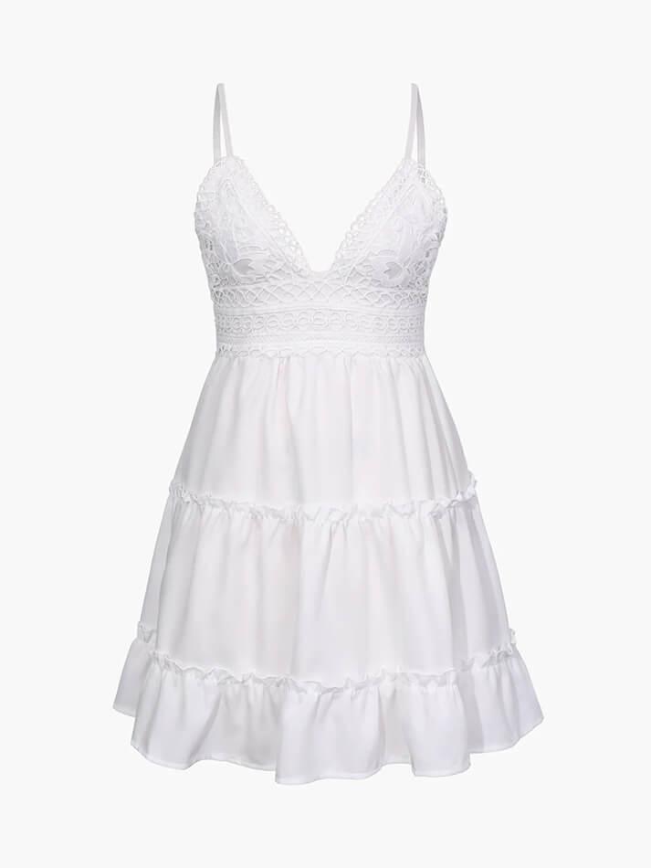 V-Neck Ruffle Hem Mini Dress – AnotherChill
