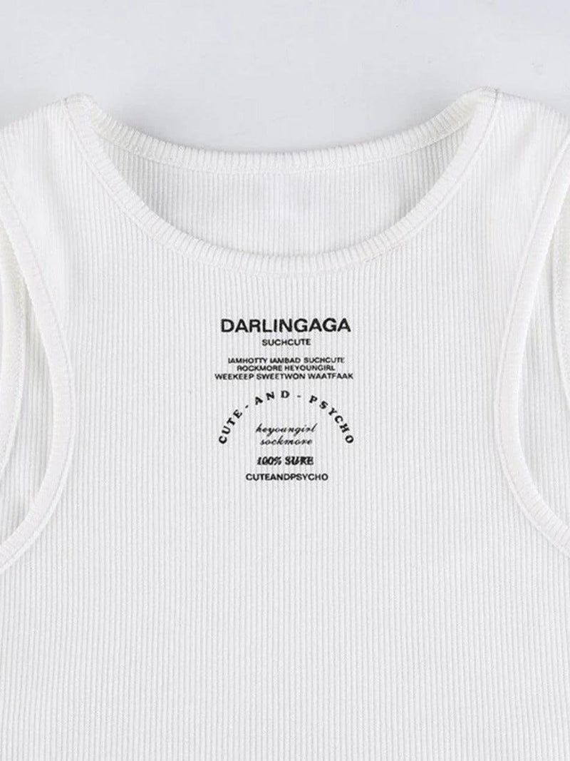 Logo Ribbed Cropped Tank Top - AnotherChill