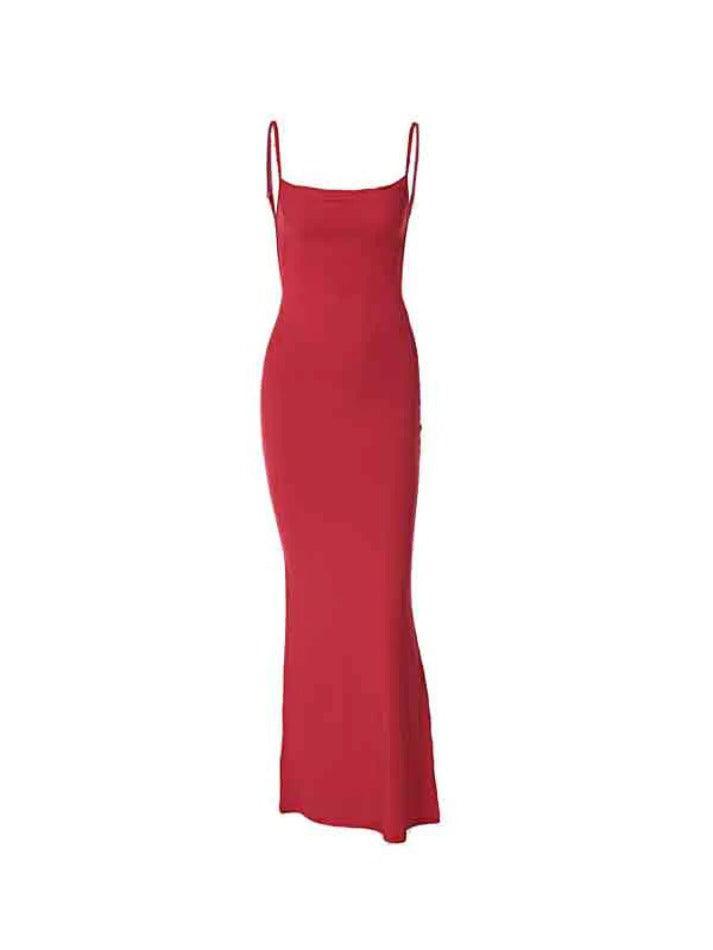 Solid Color Backless Slim Maxi Dress – AnotherChill