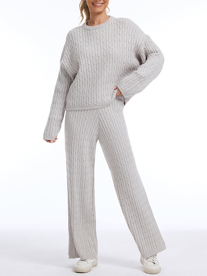 Cable Knit Sweater Lounge Set