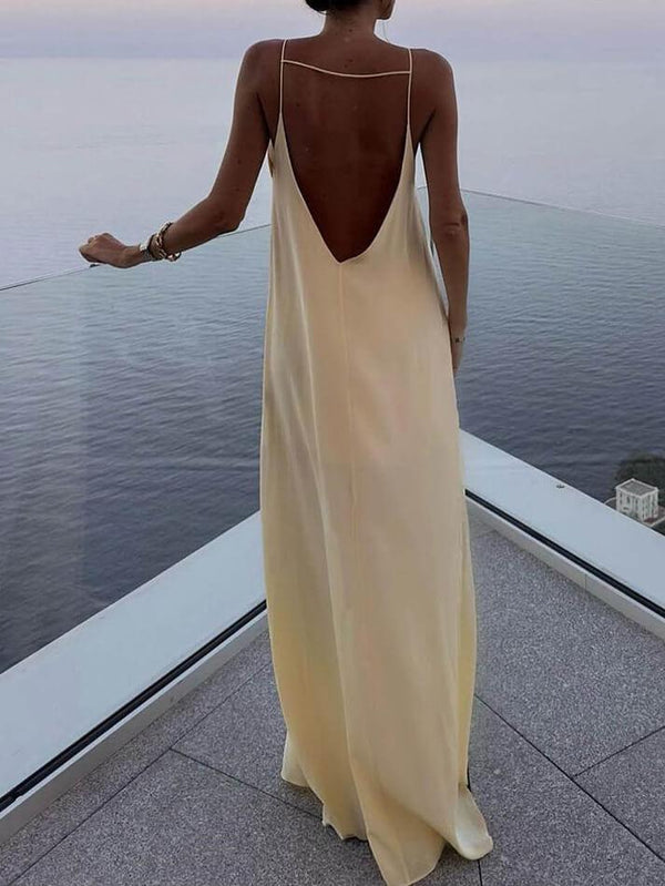 Backless Vacation Long Dress - AnotherChill