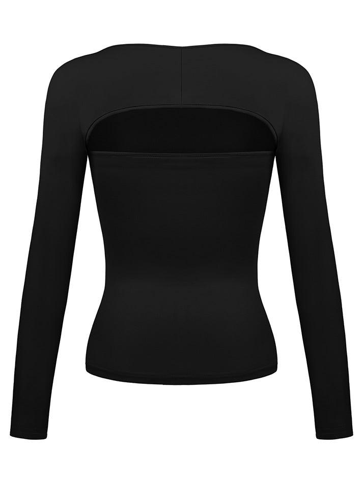 Bandeau Top Tight Smock Two Piece Long Sleeve Tee - AnotherChill