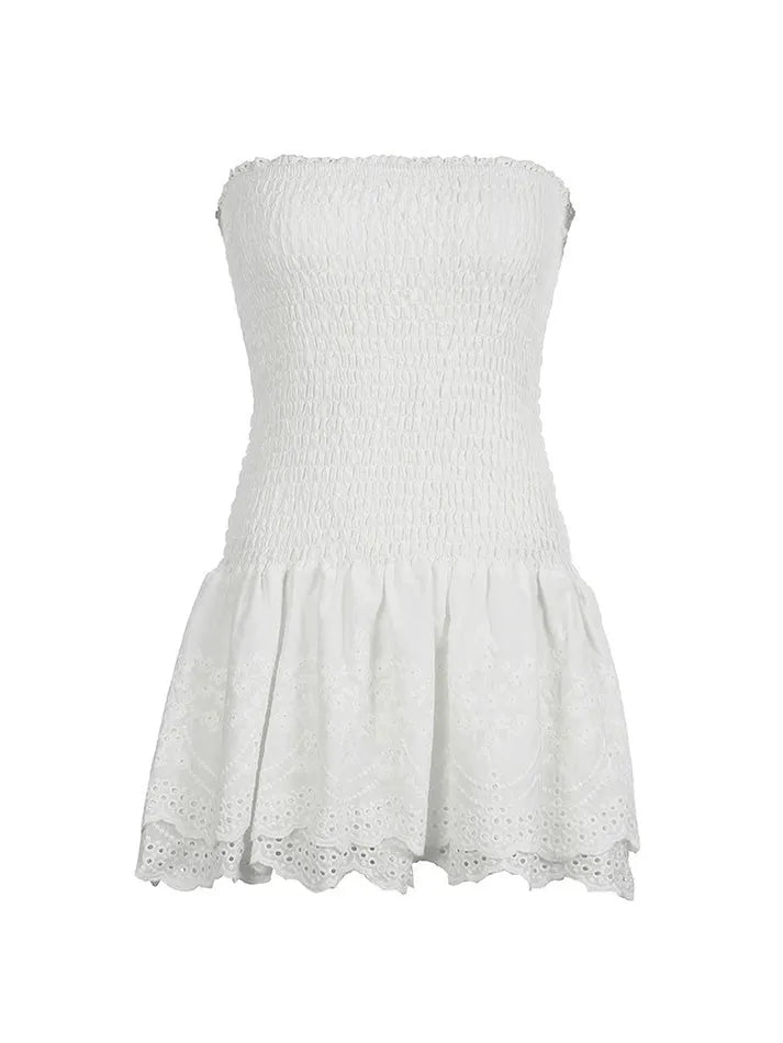 Solid Jacquard Backless Mini Dress