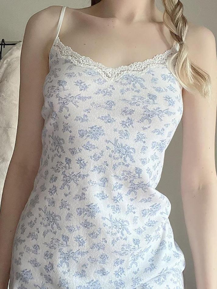 Lace Floral Halter Mini Dress - AnotherChill