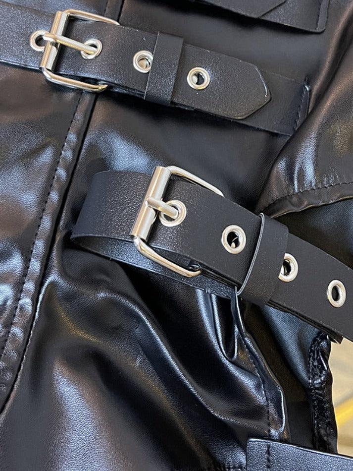 Punk Leather Hollow Shorts - AnotherChill