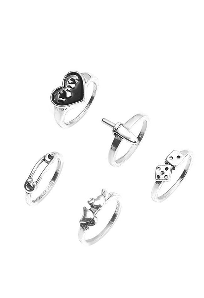 5Pcs Y2k Heart Ring AnotherChill
