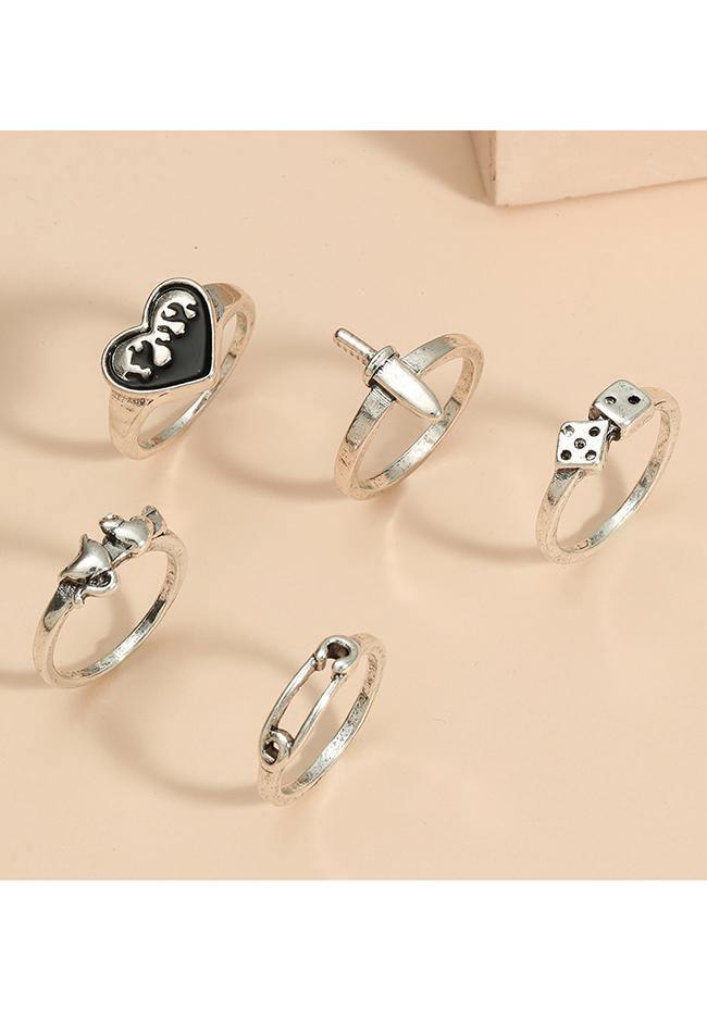 5Pcs Y2k Heart Ring AnotherChill