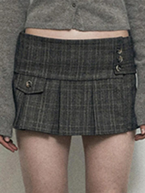 Irregular Hem Slimming Multiple Buttons Mini Skirt - AnotherChill