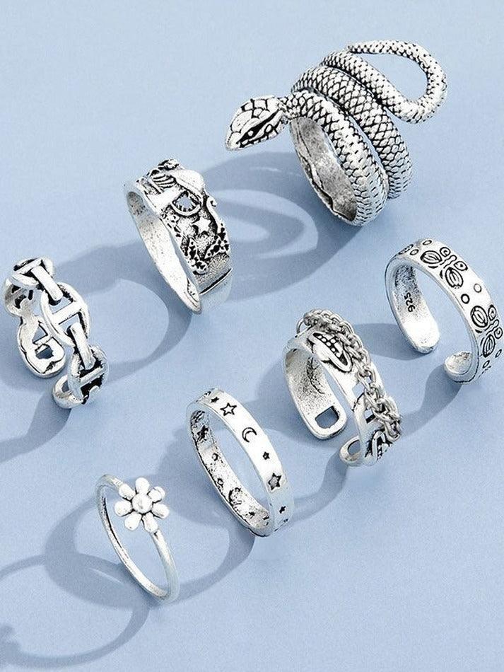 7pcs Engraved Ring Set - AnotherChill