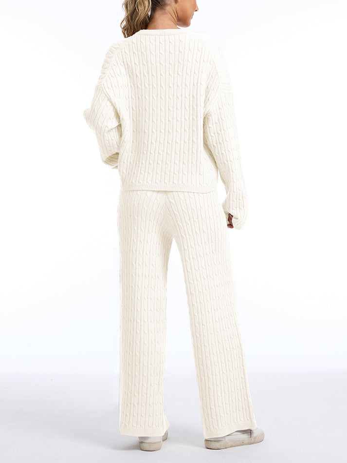 Cable Knit Sweater Lounge Set