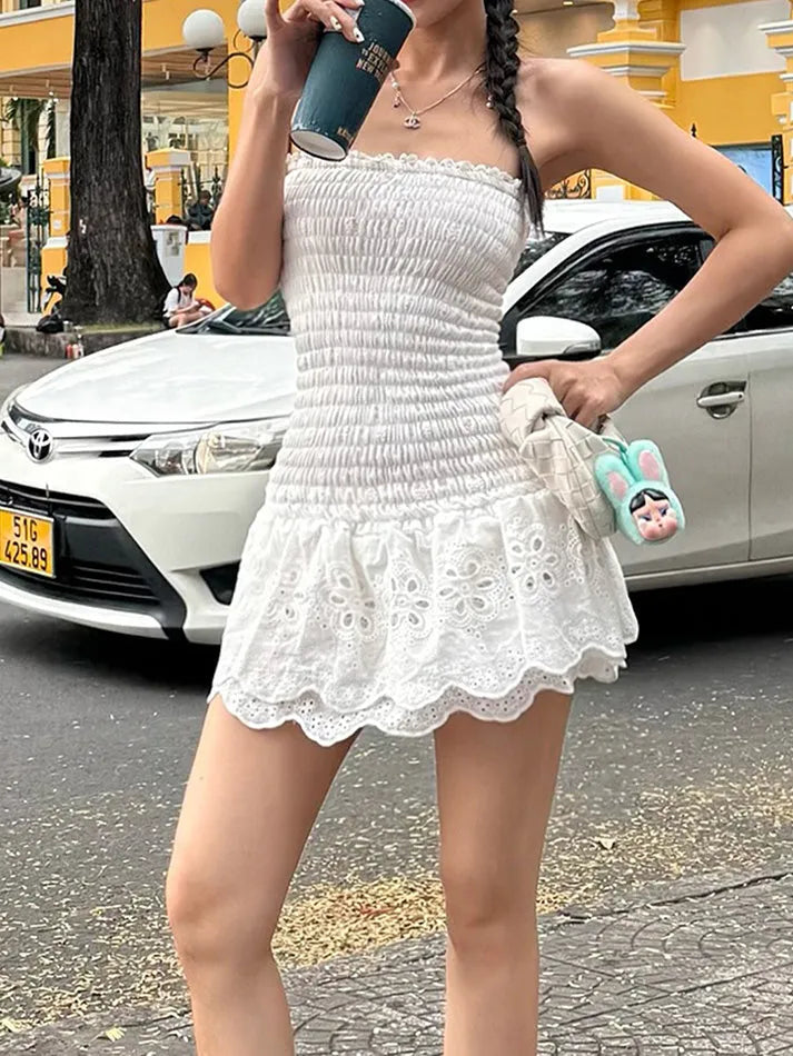 Solid Jacquard Backless Mini Dress