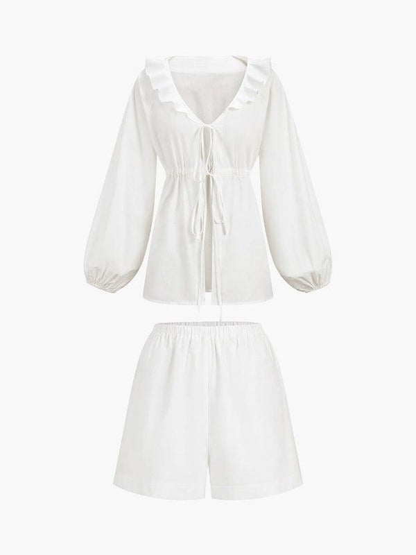 Cotton & Linen Cowgirl Melody Two Piece Shorts Set