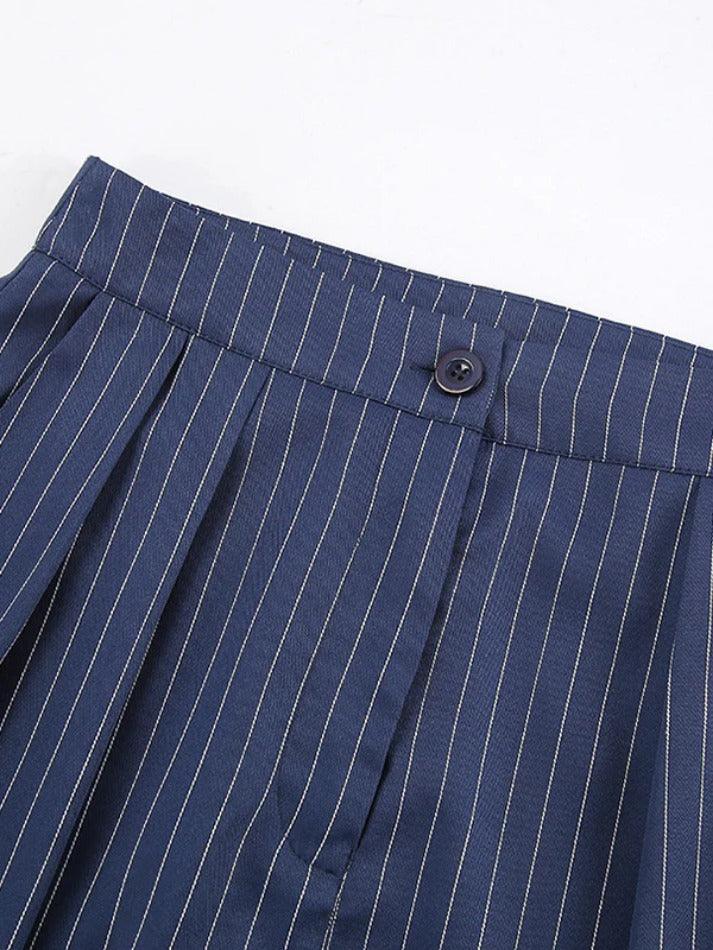 Pinstripe Print Tailored Pants - AnotherChill