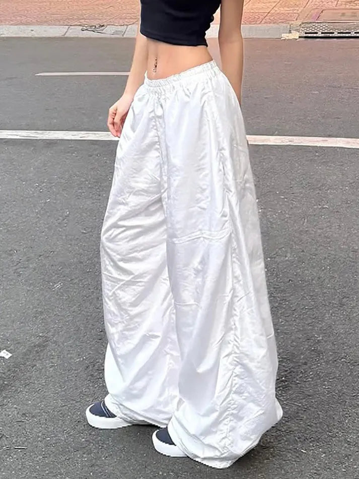 Basic Simple Low Waist Loose-Fit Pants