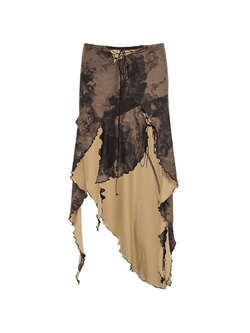 Asymmetric Lace Up Maxi Skirt - AnotherChill