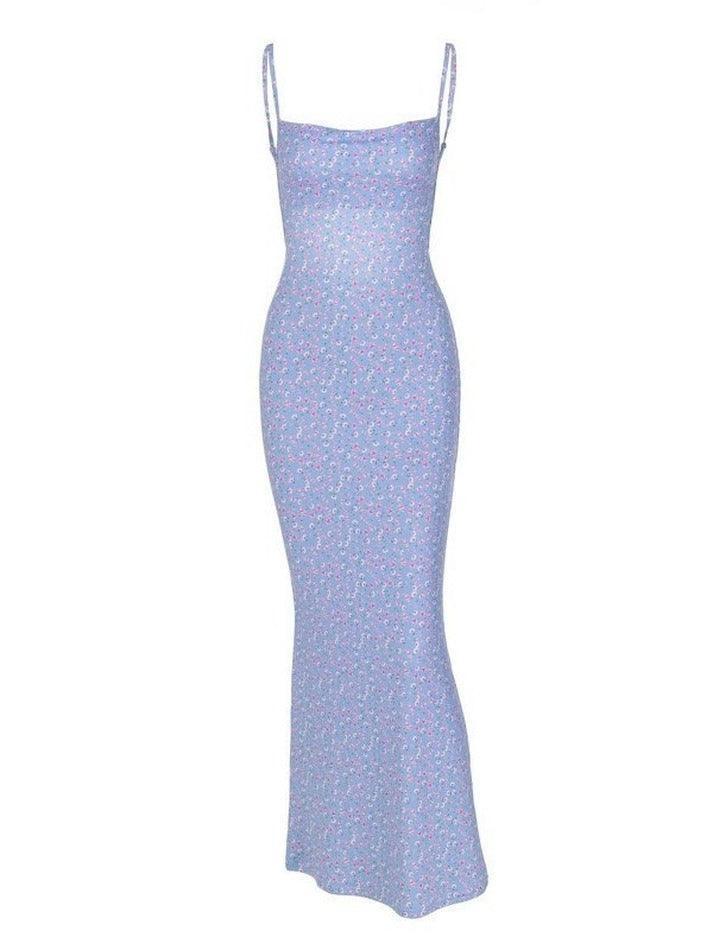 Backless Floral Print Bodycon Maxi Dress AnotherChill Backless Floral Print Bodycon Maxi Dress AnotherChill