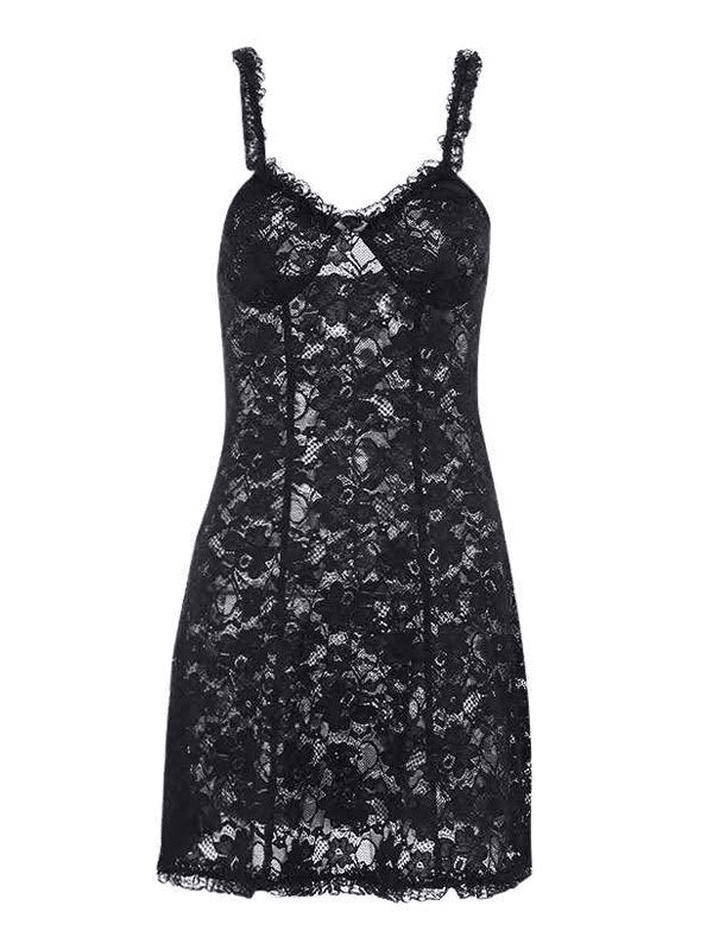 2023 Backless Lace Mini Dress Black S in Dresses Online Store ...