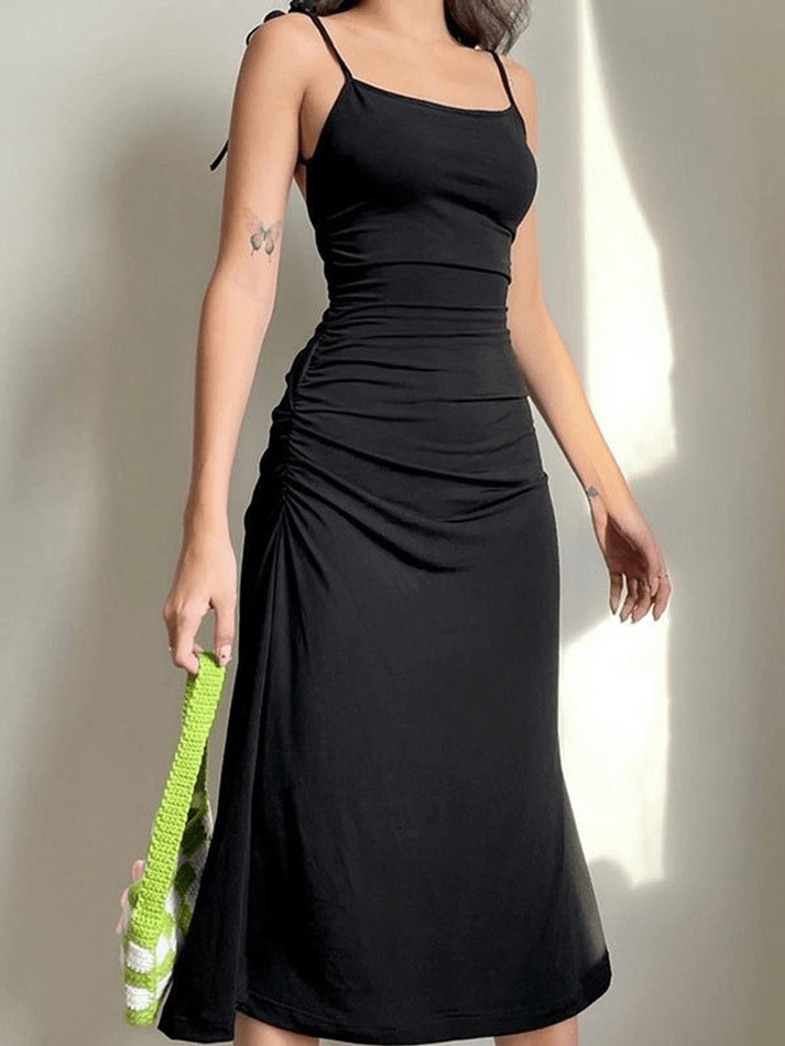Backless Tie Strap Maxi Dress - AnotherChill