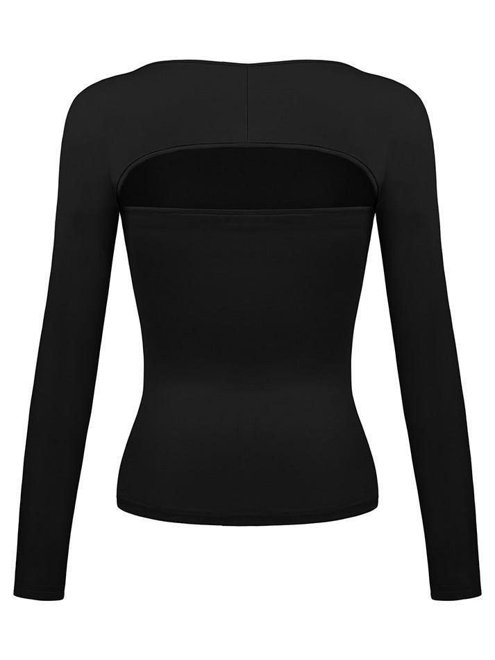 Bandeau Top Tight Smock Two Piece Long Sleeve Tee - AnotherChill