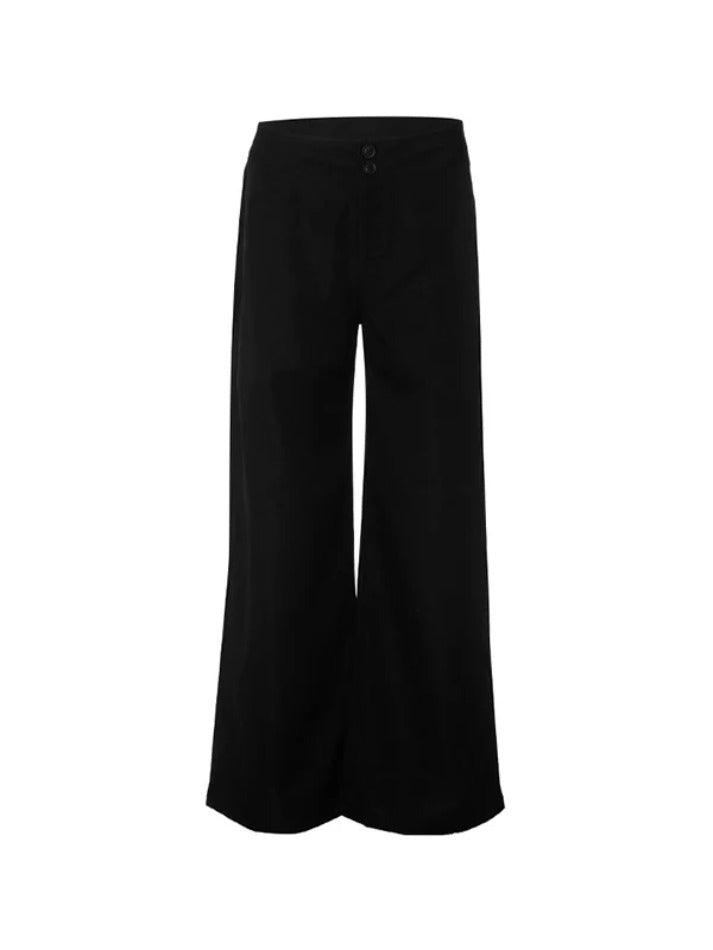 Solid High Rise Flared Straight Leg Pants - AnotherChill
