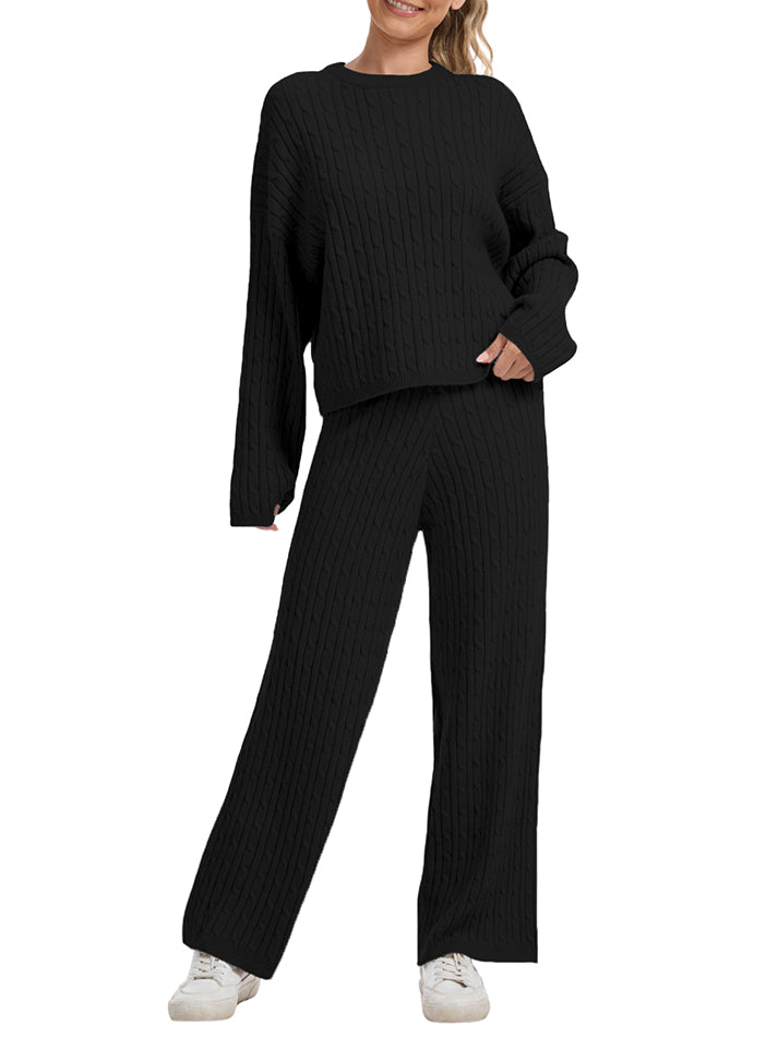 Cable Knit Sweater Lounge Set