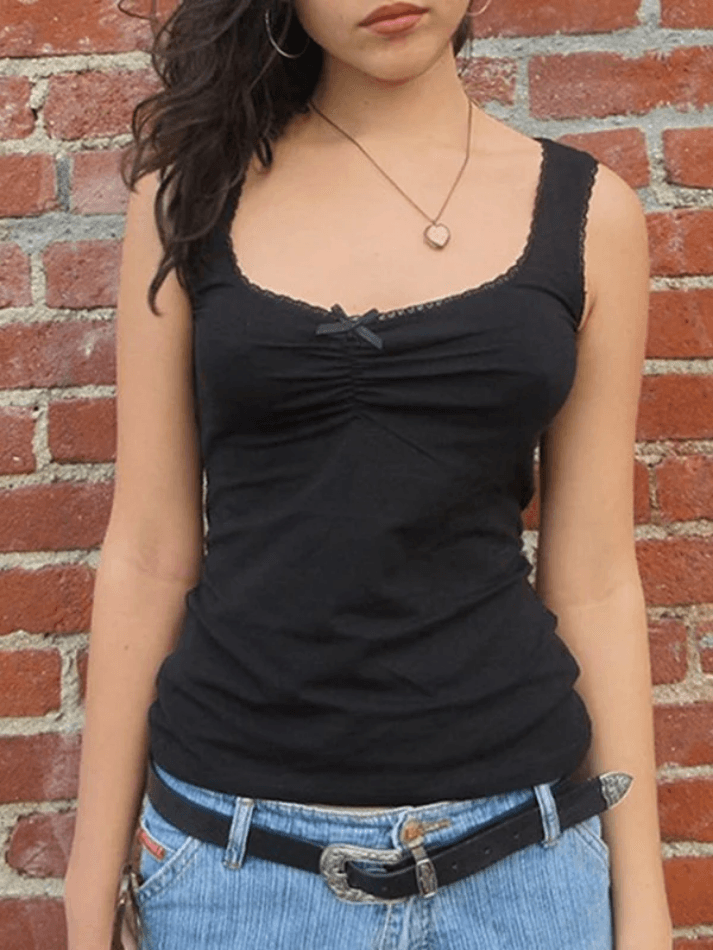 Black Mesh Sheer Cami Top - AnotherChill