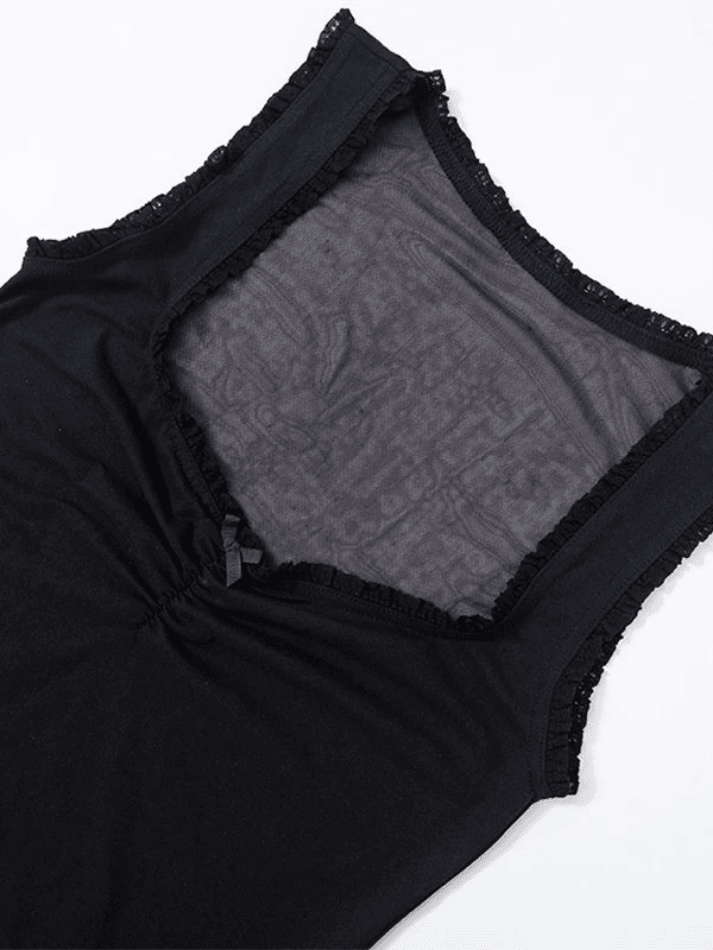 Black Mesh Sheer Cami Top - AnotherChill