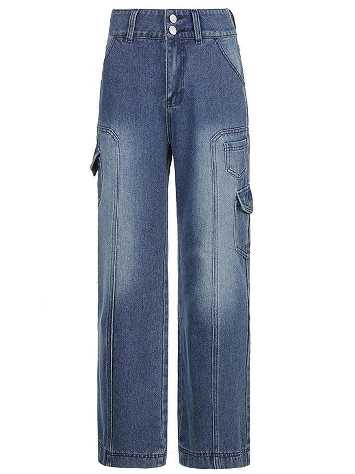 Bleached Pocket Cargo Jeans - AnotherChill