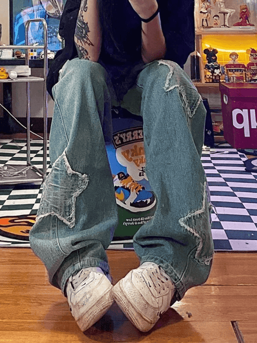 Saints Low Waist Boyfriend Denim Jeans - Starwash Blue main image 1