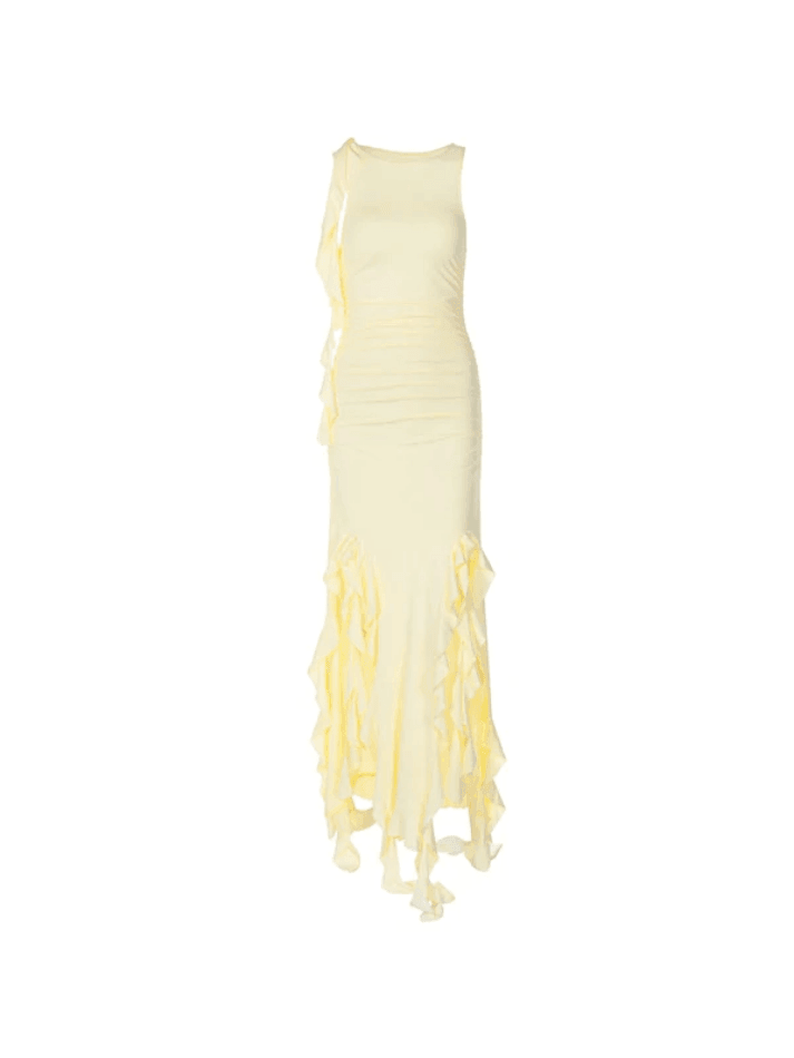 Bodycon Sleeveless Hip Ruffle Dress - AnotherChill