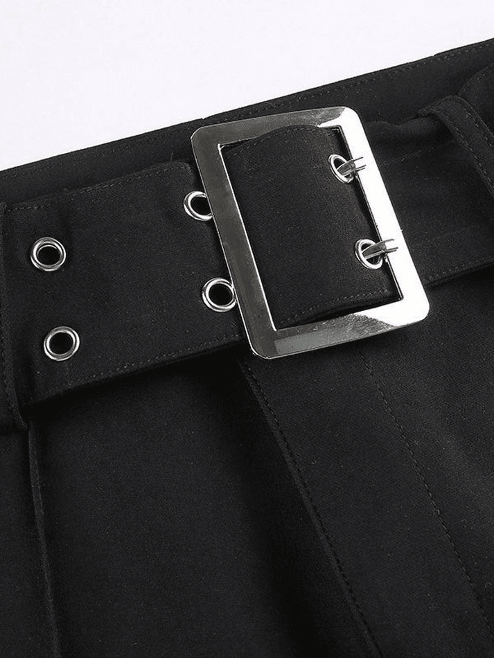 Buckle Belted Flare Leg Pants - AnotherChill