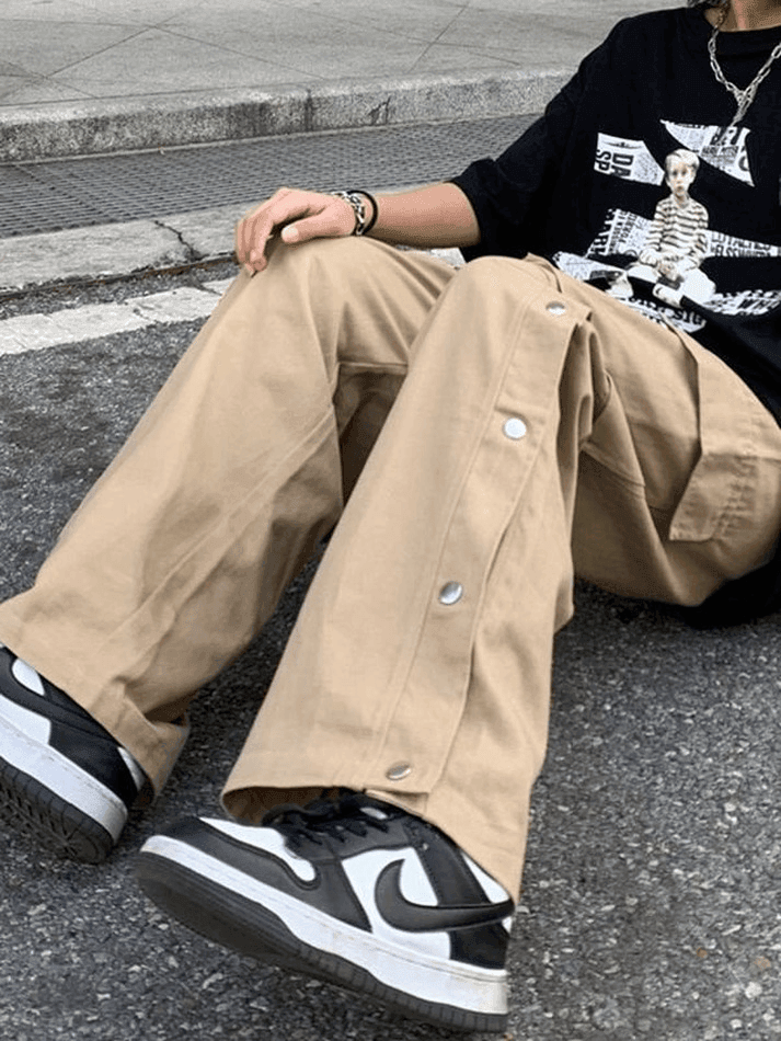 Buttoned Pocket Patch Cargo Pants - AnotherChill