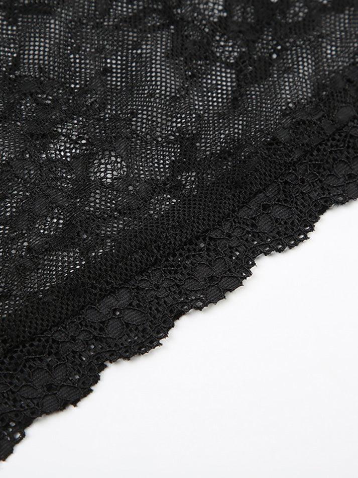 Black Lace Spliced Mesh Cami Top - AnotherChill