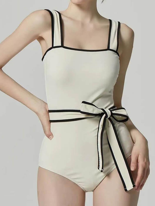 Sunbeam Contrast Belted One Piece Swimsuit - AnotherChill