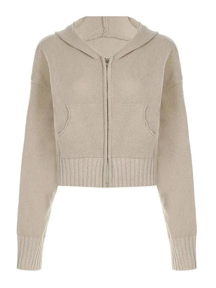 Casual Loose Knit Hooded Cardigan - AnotherChill