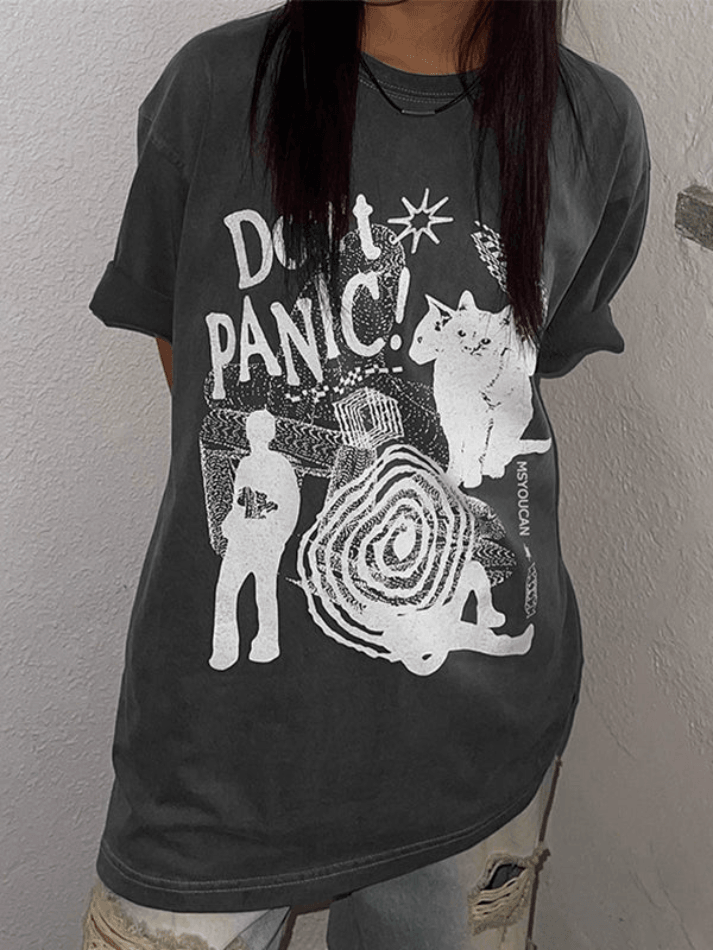 Cat Print Oversized Short Sleeve - AnotherChill