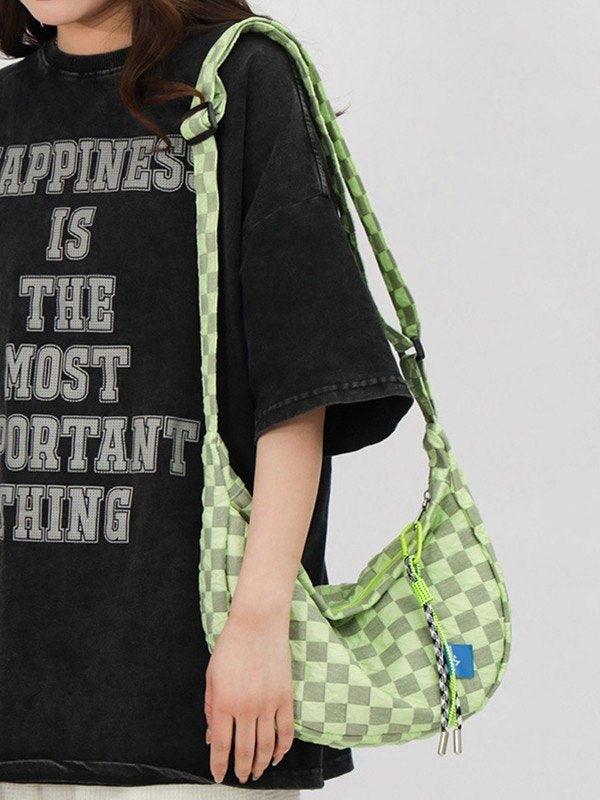 Checkered Pattern Crossbody Bag - AnotherChill