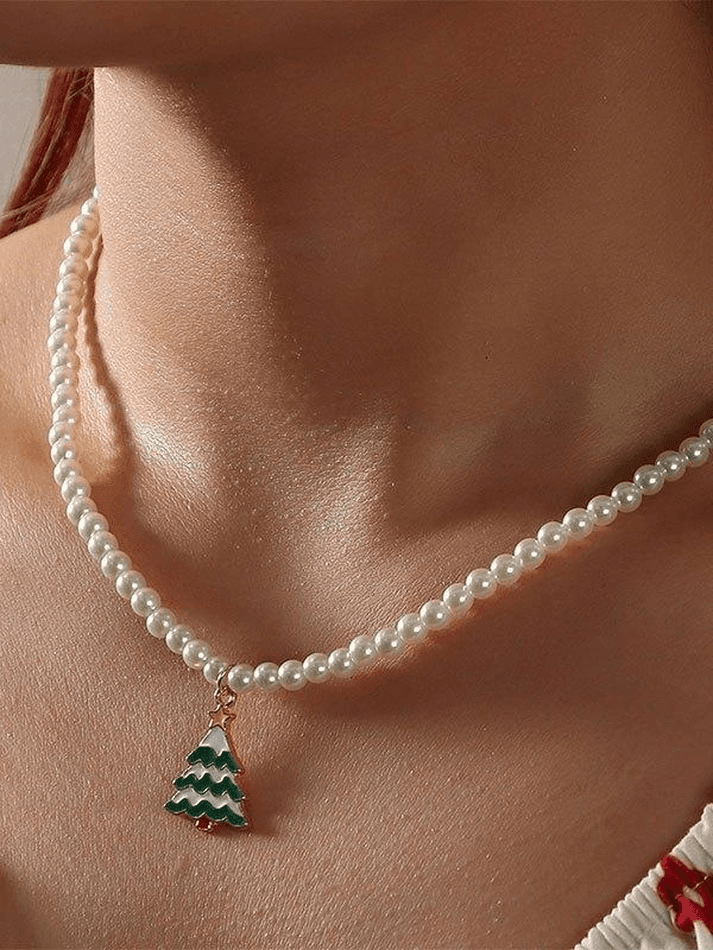 Christmas Faux Pearl Necklace - AnotherChill
