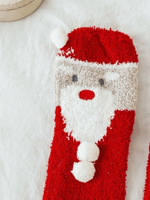 Christmas Santa Coral Fleece Socks AnotherChill