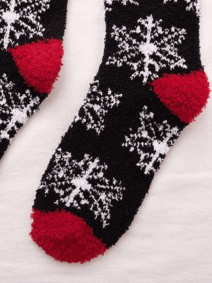 Christmas Snowflake Lounge Fleece Socks - AnotherChill
