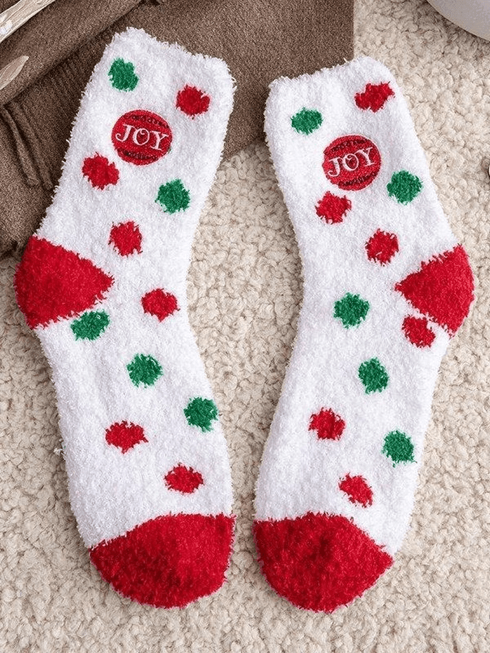 Christmas Wave Point Coral Fleece Socks - AnotherChill
