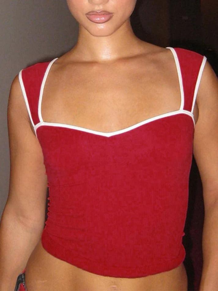 Contrast Color Crop Tank Top - AnotherChill