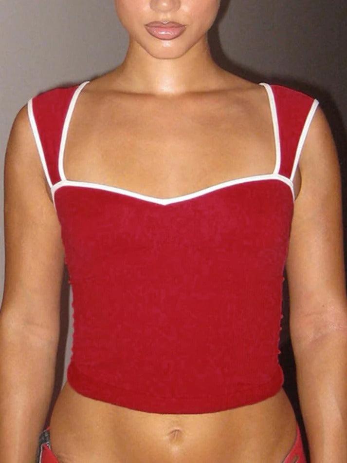 Contrast Color Crop Tank Top - AnotherChill