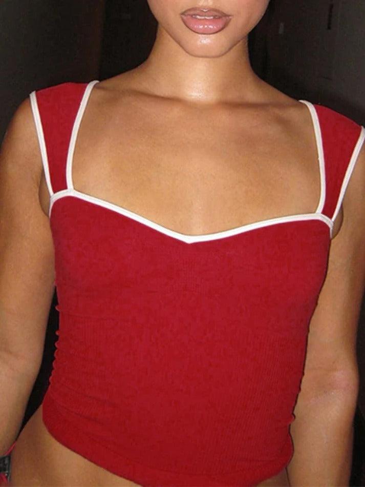 Contrast Color Crop Tank Top - AnotherChill