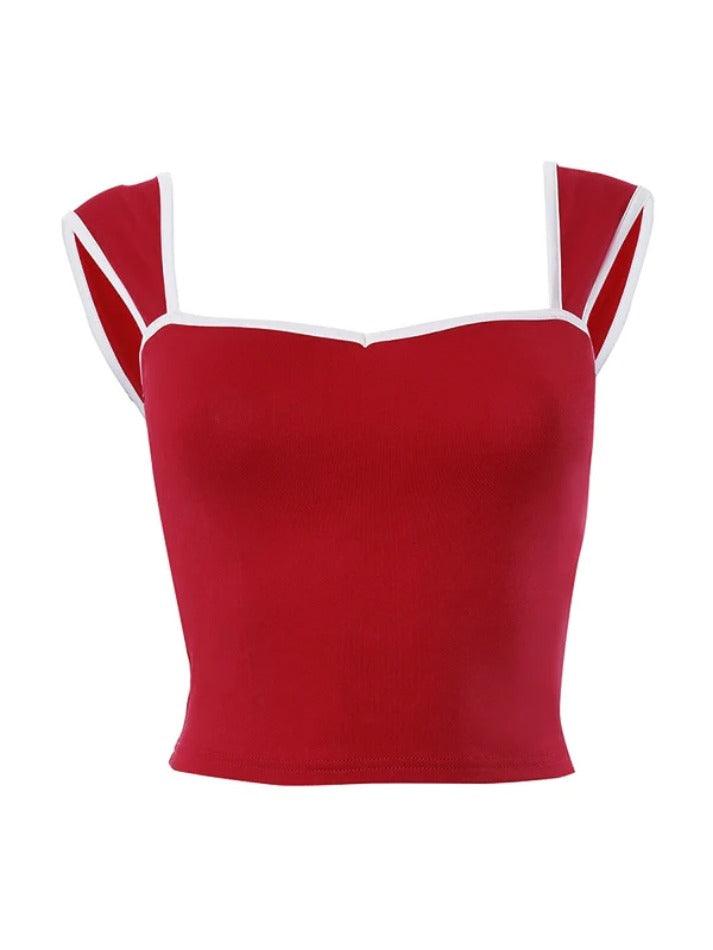 Contrast Color Crop Tank Top - AnotherChill