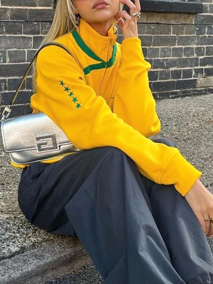Contrast Color Hooded Loose Sweatshirt - AnotherChill